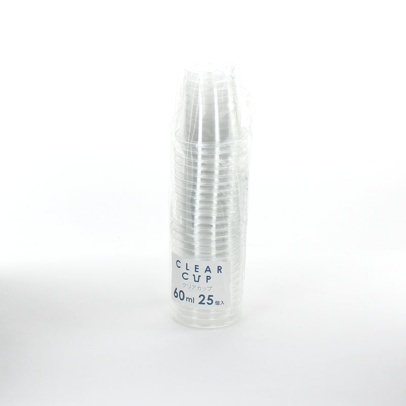 Disposable Plastic Cups (PET/CL/d.5.1x5cm / 60mL (25pcs))