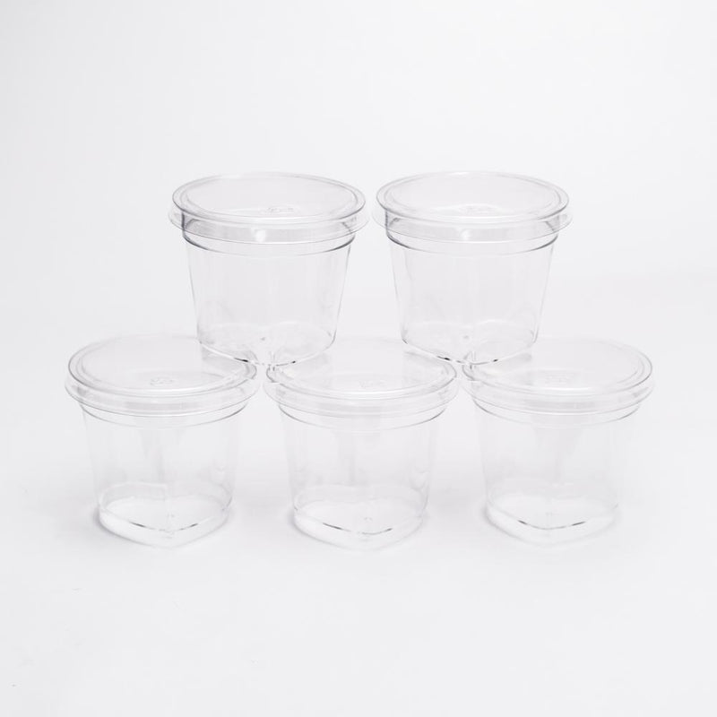 Heart Shaped Dessert Cups with Lid (Clear/8x8x14.5cm (5pcs))