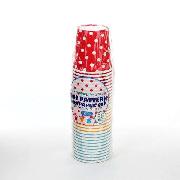 Disposable Paper Cups (Polka Dots/d.5.9x5.9cm / 100mL (30pcs))