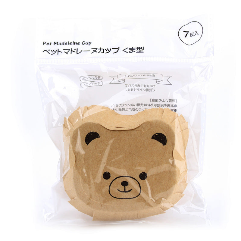 Baking Moulds (Paper/Disposable/For Madeleine/Bear-Shaped/5.6x6.2x1.7cm (7pcs)/SMCol(s): Beige)