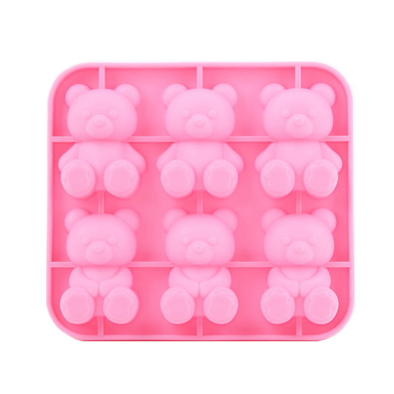Baking Mould (Silicone/Freezer,Microwave&Oven Safe/Bear/10x11x1.9cm/SMCol(s): Pink)