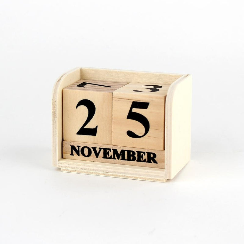 Wood Block Calendar (BE/BK/8x4.5x8cm)