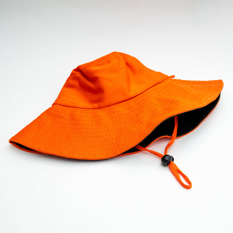 Hat (UV Protection/Wide-Brimmed/With Strap/Bucket Hat-Style/Head Circumference: 62cm/SMCol(s): Orange,Black)