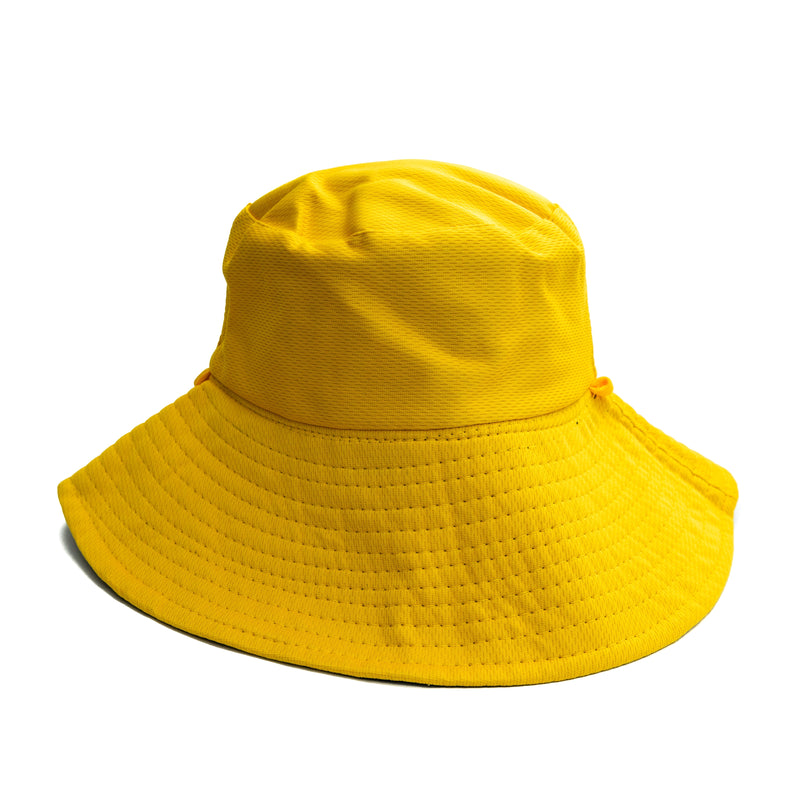 Hat (UV Protection/Wide-Brimmed/With Strap/Bucket Hat-Style/Head Circumference: 62cm, Brim: 12cm/SMCol(s): Yellow,Black)