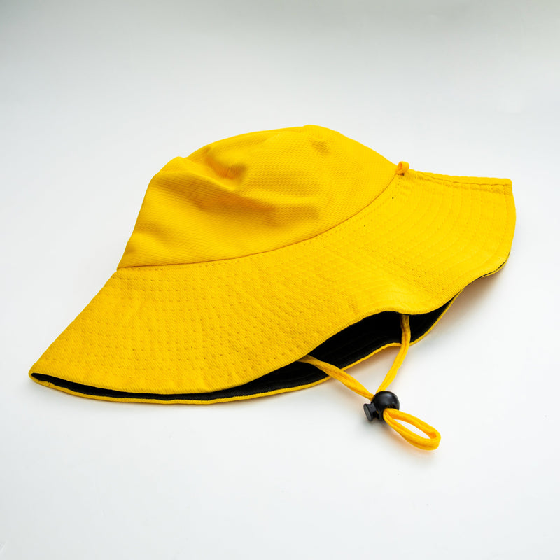 Hat (UV Protection/Wide-Brimmed/With Strap/Bucket Hat-Style/Head Circumference: 62cm, Brim: 12cm/SMCol(s): Yellow,Black)