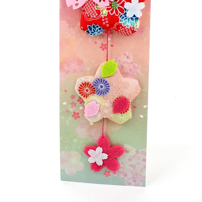 Ornament (Paper,Polyester/Crêpe Fabric/3 Linked Charms/Cherry Blossom)