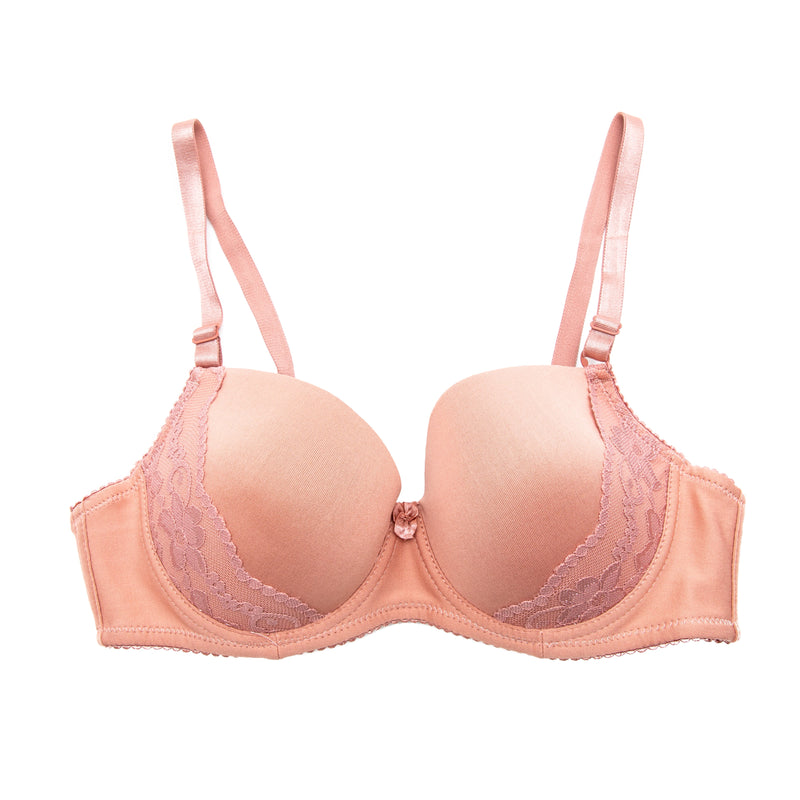 T-Shirt Bra with Lace (Beige)