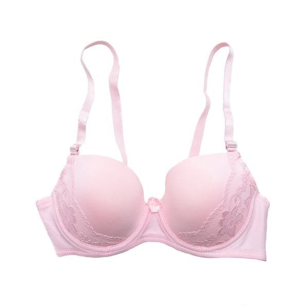 T-Shirt Bra with Lace (Pink)