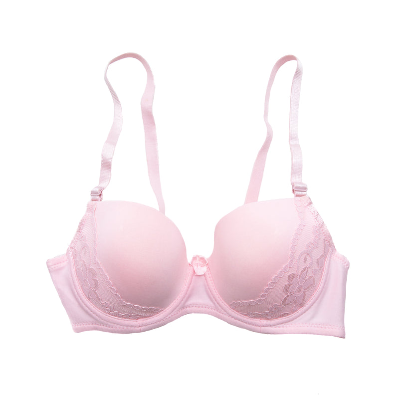 T-Shirt Bra with Lace (Pink)