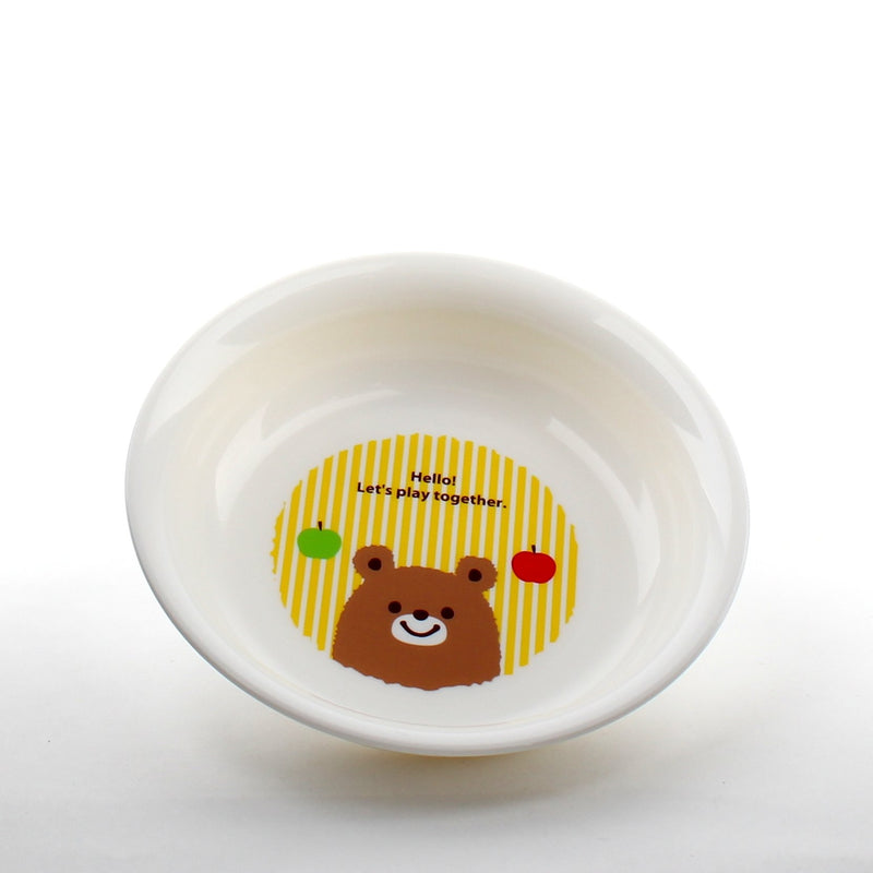 Plate (Microwavable*Deep/Kids/Rabbit*Bear/RD*YL/15x3.5cm)