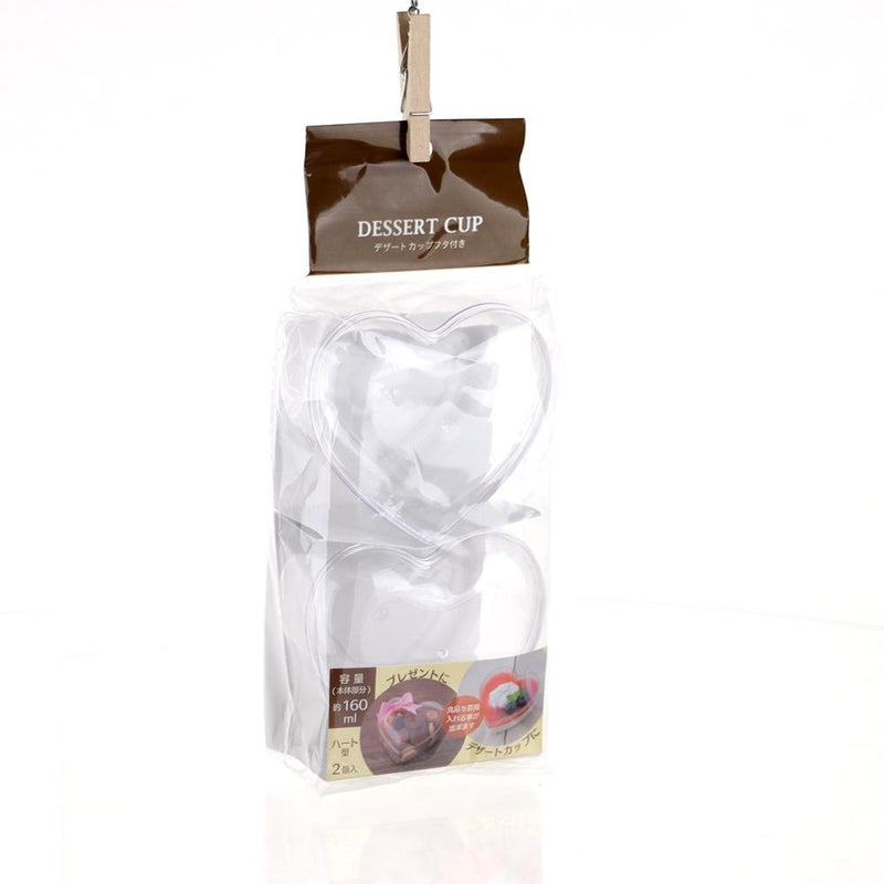 Heart Dessert Cups with Lid (160mL (2pcs))