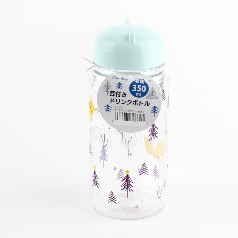Water Bottle (PET/With Lid/Forest/Animal Ears/d.6.4xH15cm / 350mL)
