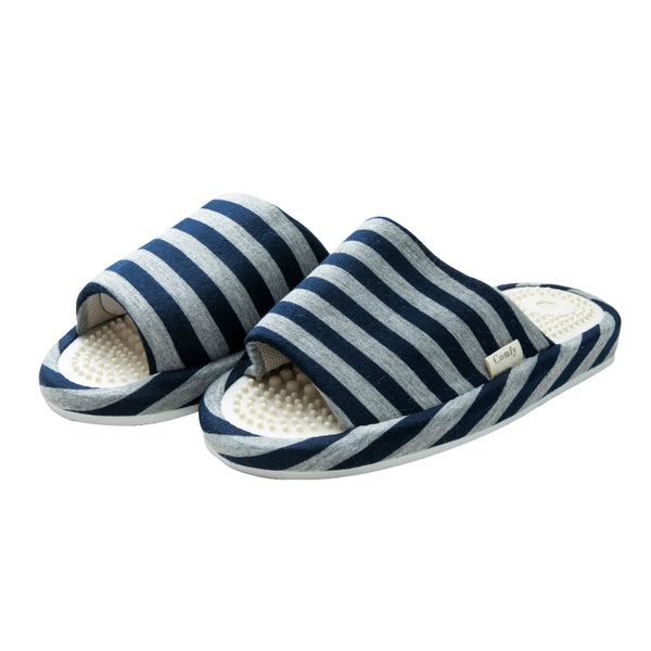 Slippers (Massaging Foot Bed/M/Stripe/M/24.5cm/SMCol(s): Navy)