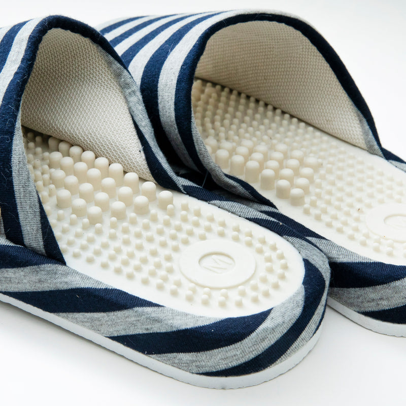 Slippers (Massaging Foot Bed/M/Stripe/M/24.5cm/SMCol(s): Navy)