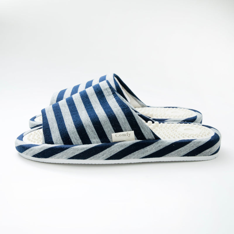 Slippers (Massaging Foot Bed/M/Stripe/M/24.5cm/SMCol(s): Navy)