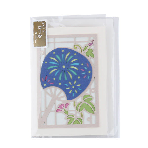 Summer Pattern Cut-out, Fireworks Greeting Card