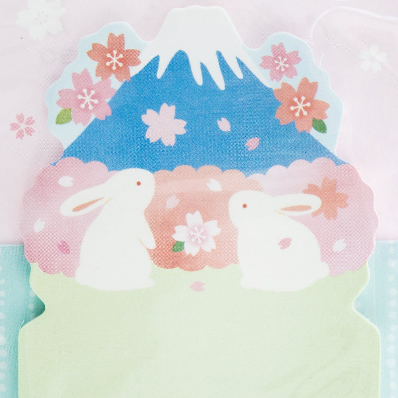 Sticky Notes (Spring: Viewing Cherry Blossom, Mt. Fuji, Rabbit/5.7x9.4cm (30 Sheets/Feuilles)/SMCol(s): Blue,Pink)