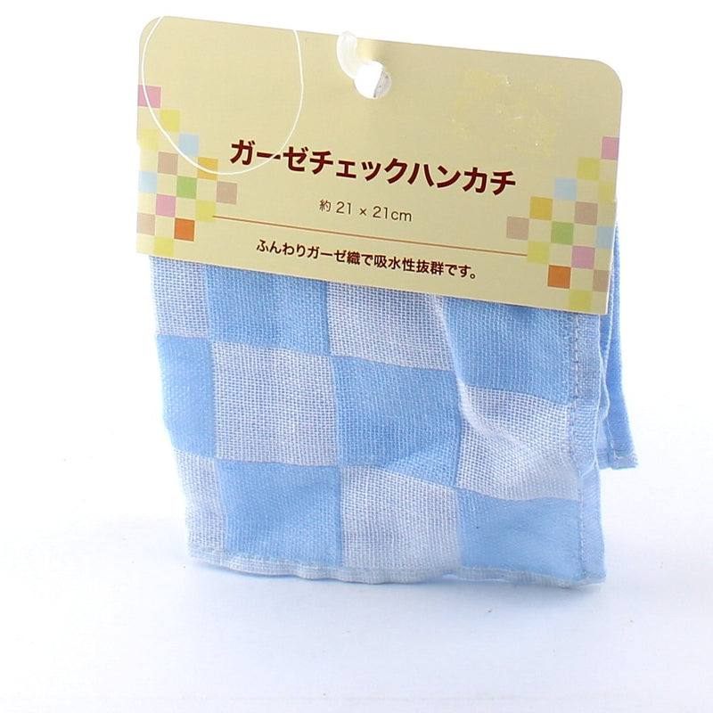 Handkerchief (Gauze/6 Types*Checkered/6-Col/21x21cm)