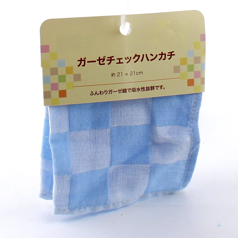 Handkerchief (Gauze/6 Types*Checkered/6-Col/21x21cm)