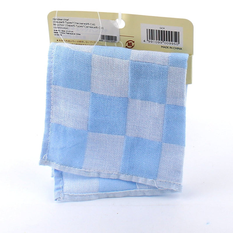 Handkerchief (Gauze/6 Types*Checkered/6-Col/21x21cm)