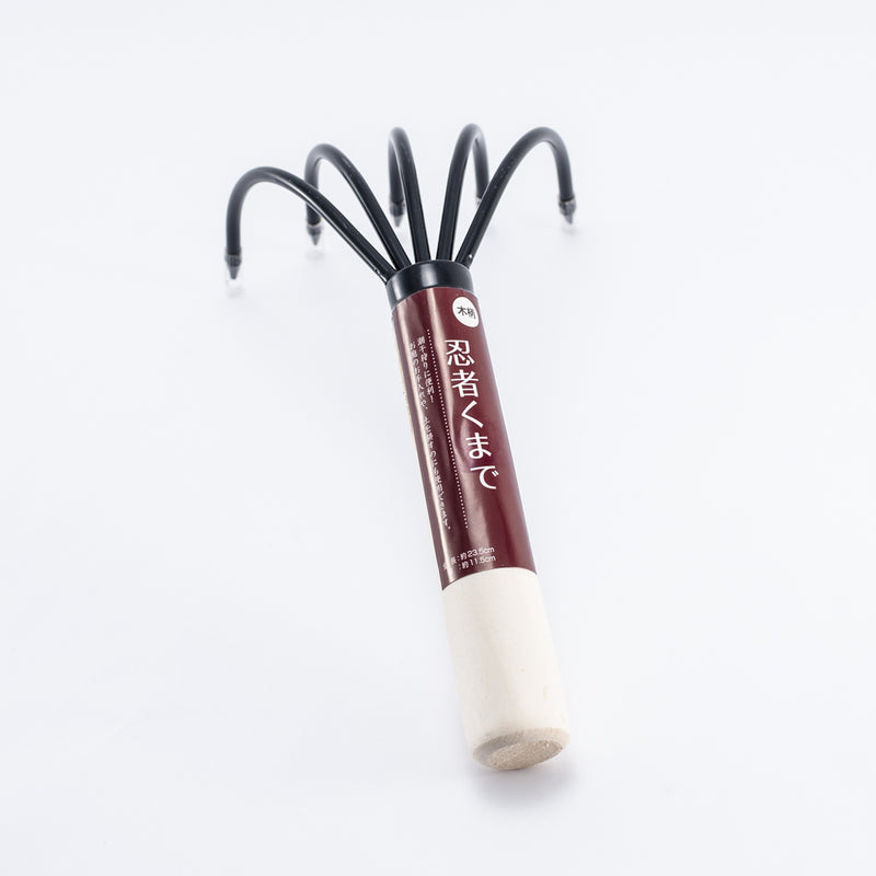 Mini cultivator / rake with wooden handle