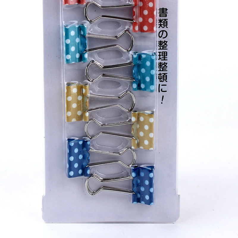 4-Color Polka Dots Binder Clip (8pcs)