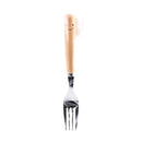 Stainless Steel Dessert Fork with Wooden Handle (Smile/17.6cm)