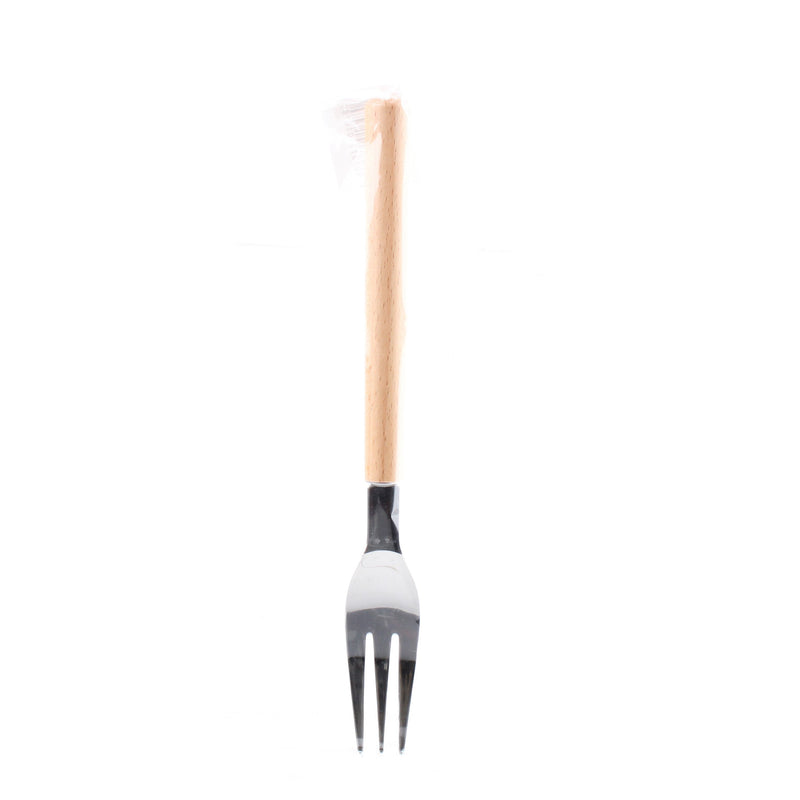 Stainless Steel Dessert Fork with Wooden Handle (9.6cm)
