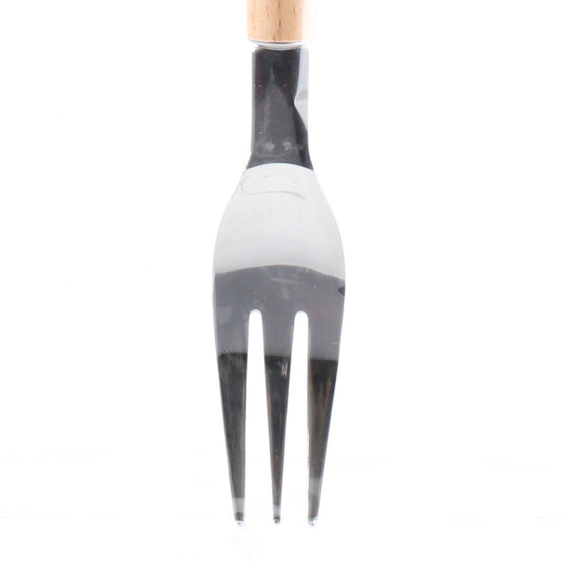 Stainless Steel Dessert Fork with Wooden Handle (9.6cm)