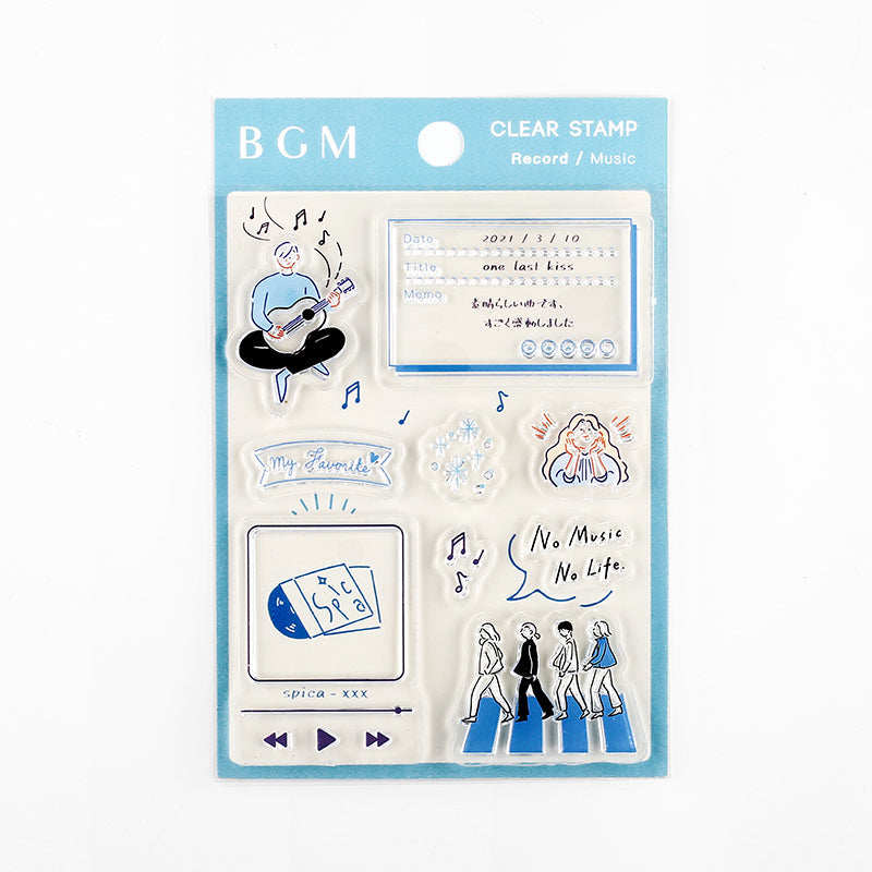 BGM Recording / Music Clear Stamps