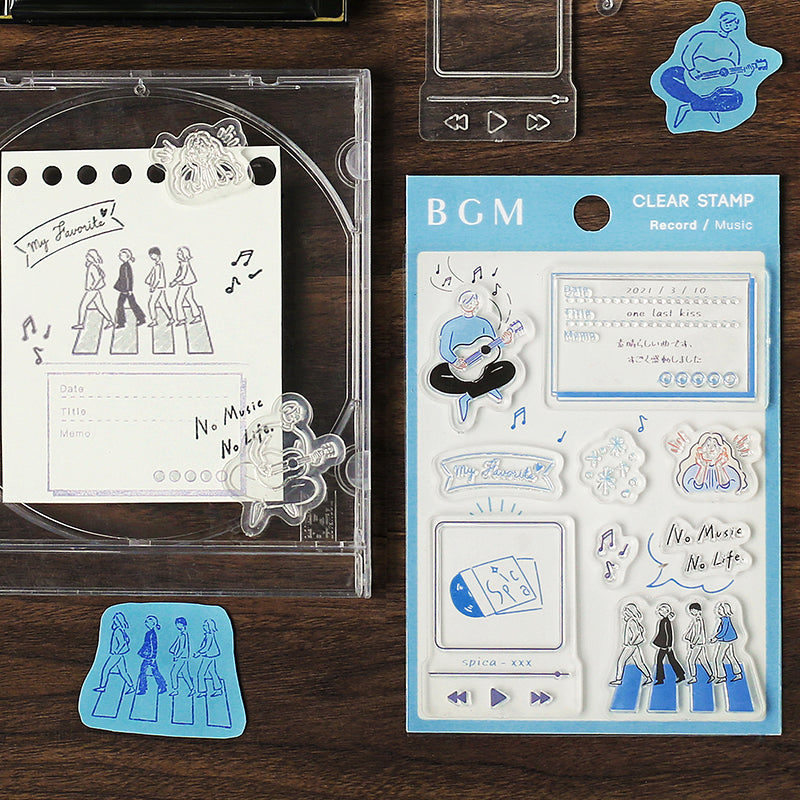 BGM Recording / Music Clear Stamps