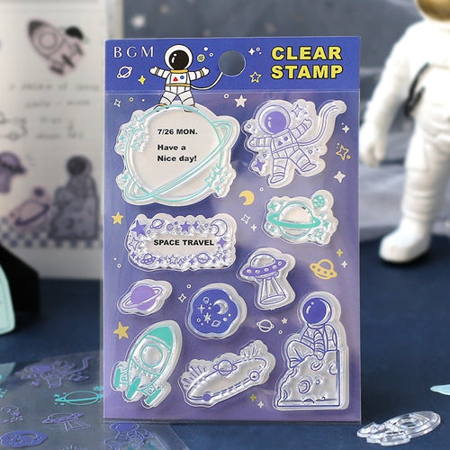 BGM Space Flight Clear Stamps