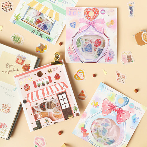 BGM Mochi Nyanko Flake Stickers (15 designs x 3 pcs)