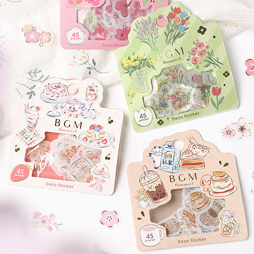 BGM Florist Flake Stickers (15 design x 3 pcs)