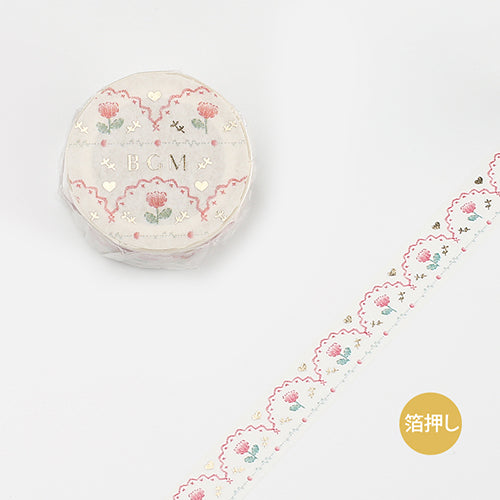 BGM Embroidery / Pink Embroidery / Pink Masking Tape