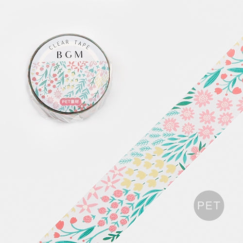 BGM Clear Tape Flower Colorful