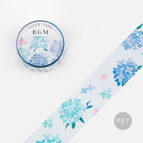 BGM Clear Tape Flower Blue