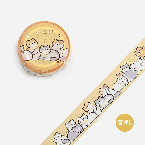BGM Cats Foil Stamping Masking Tape BM-LGCA079