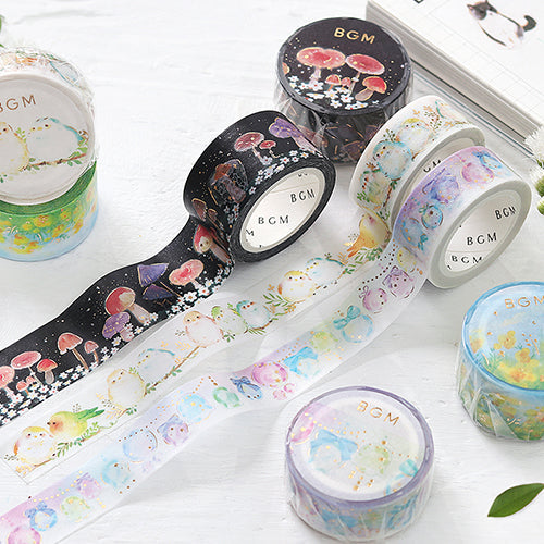 BGM Long-tailed Tit Foil Stamping Masking Tape BM-LGCA082