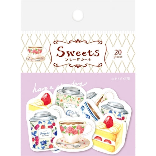 Furukawa Shiko Otome Time Paper Works Seal Japanese Paper Flake Seal Sweets Tea Time