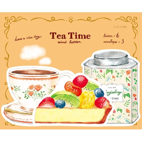 Furukawa Shiko Otome Time Paper Works Mini Letter Set Die-cut Tea Time Darjeeling