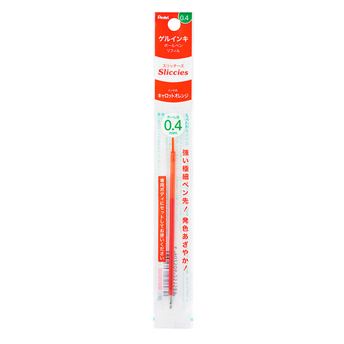 Pentel Extra-Fine Gel Ink 0.4mm Ballpoint Pen Refill Carrot Orange