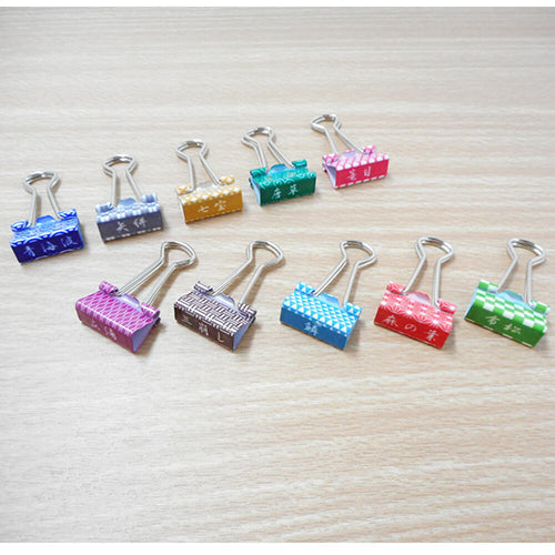 Velos Binder Clip Japanese Pattern 10pc