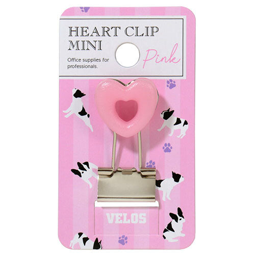 Velos Binder Clip Heart Clip Mini Pink