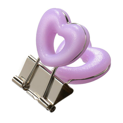 Velos Binder Clip Heart Clip Mini Purple