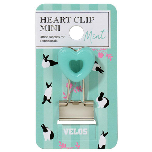 Velos Binder Clip Heart Clip Mini Mint
