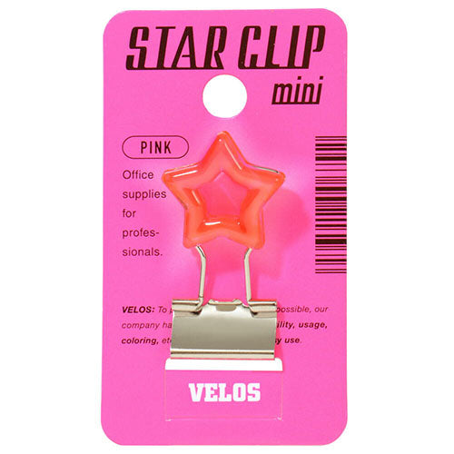 Velos Binder Clip Star Clip Mini Pink