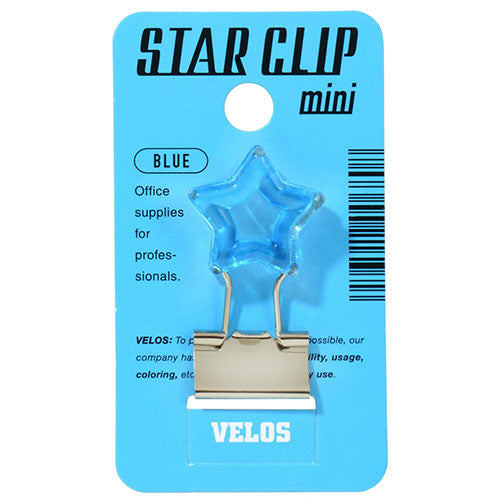 Velos Binder Clip Star Clip Mini Blue