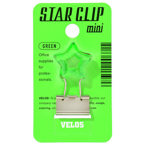 Velos Binder Clip Star Clip Mini Green