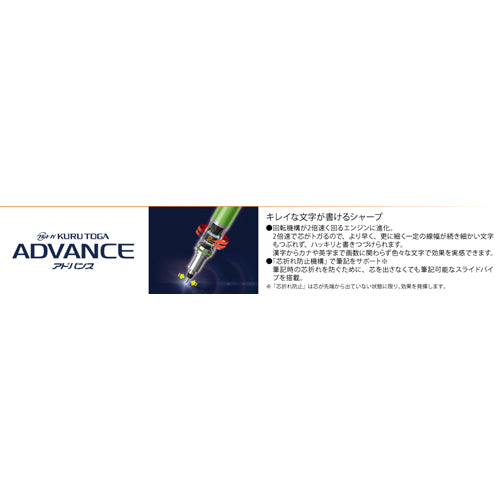Uni Kurutoga Advance 0.5mm Mechanical Pencil (Lead Rotates to Stay Sharp / 1.46x1.07x14.3cm / Uni / Kurutoga Advance / White)